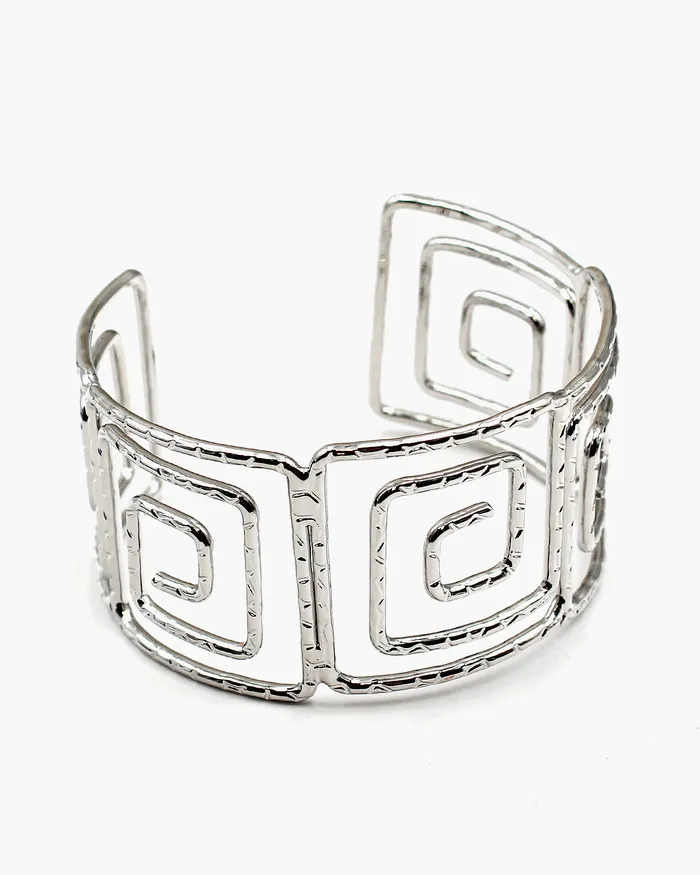 08172023 Bracelets Squared Pattern Metal Wire Cuff Bracelet 08172023 Bracelets Squared Pattern Metal Wire Cuff Bracelet