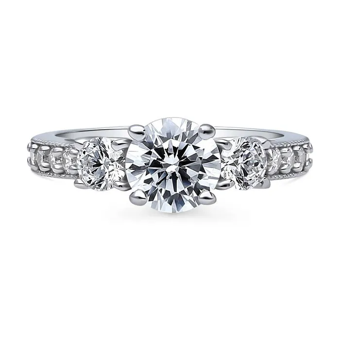 3Stone 125ct CZ Ring in Sterling Silver BERRICLE Rings