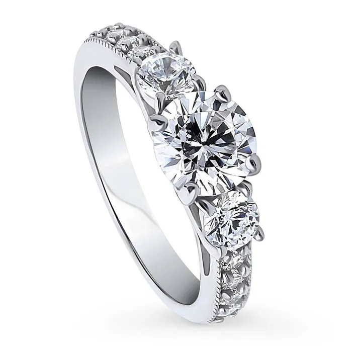 3Stone 125ct CZ Ring in Sterling Silver BERRICLE Rings