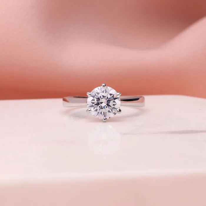 5Stone Solitaire 2ct CZ Ring Set in Sterling Silver BERRICLE Rings