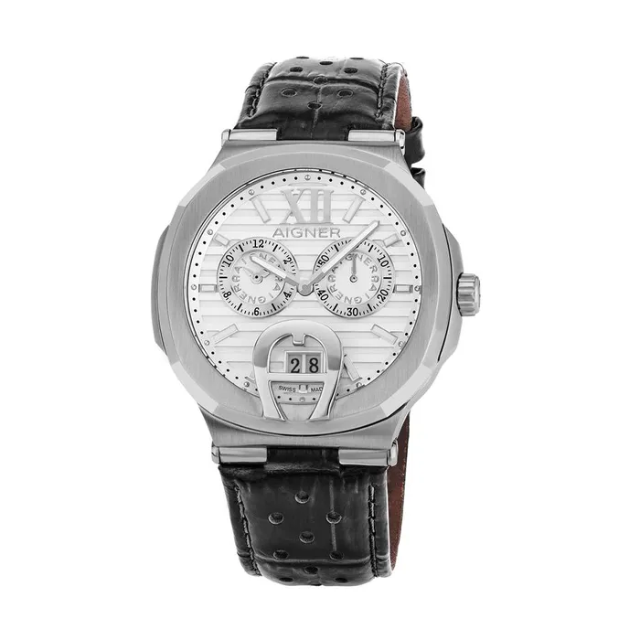 Aigner Aigner Taviano Chronograph Mens Watch Stainless Steel Case With White Checkerd Dial Bracelets Aigner Aigner Taviano Chronograph Mens Watch Stainless Steel Case With White Checkerd Dial Bracelets