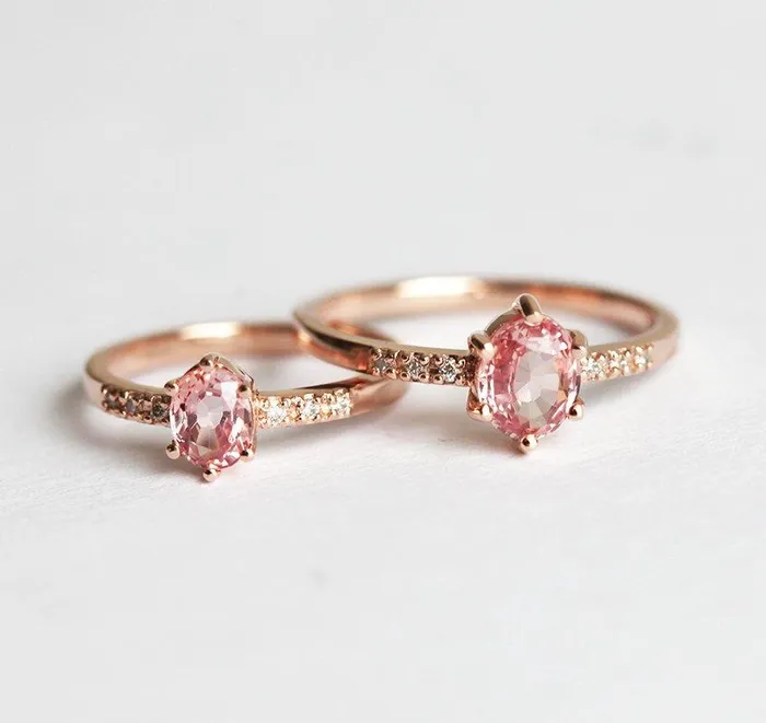 Alex Peach Sapphire Diamond Ring Capucinne Rings