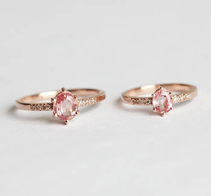 Alex Peach Sapphire Diamond Ring Capucinne Rings