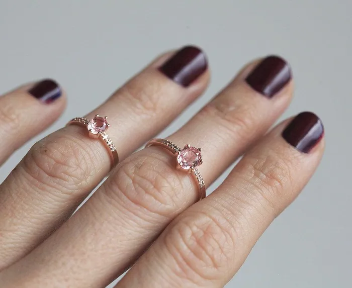 Alex Peach Sapphire Diamond Ring Capucinne Rings