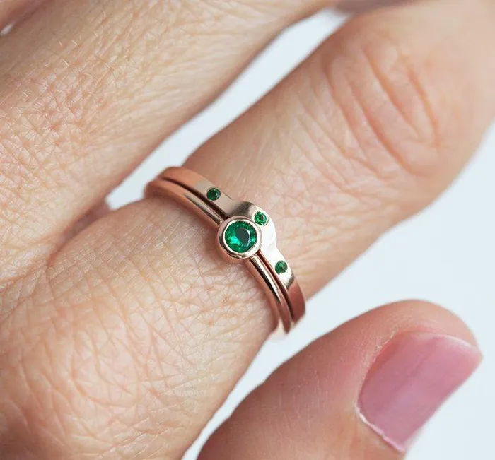 Alianna Emerald Ring Capucinne Rings