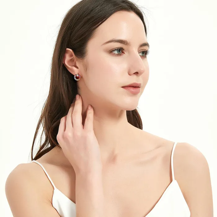BERRICLE Earrings Star Wreath CZ Stud Earrings in Gold Flashed Sterling Silver