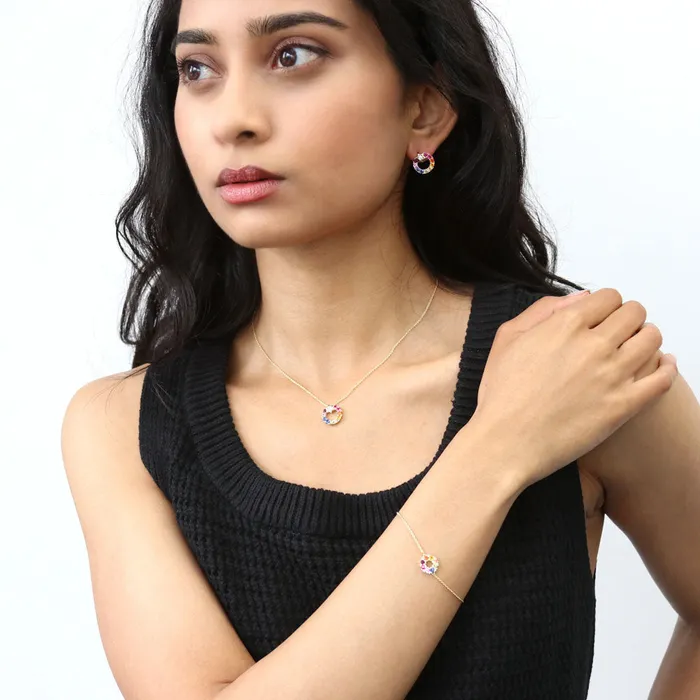 BERRICLE Earrings Star Wreath CZ Stud Earrings in Gold Flashed Sterling Silver