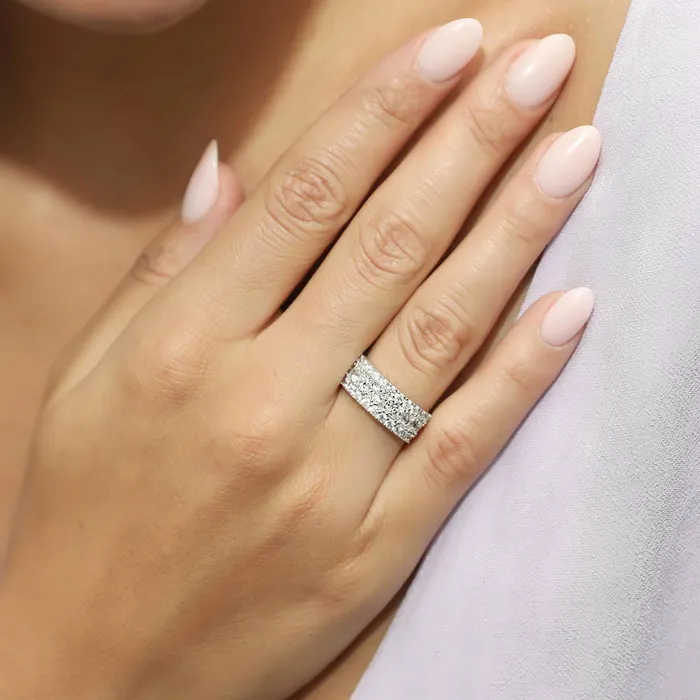 BERRICLE Rings Art Deco CZ Eternity Ring in Sterling Silver