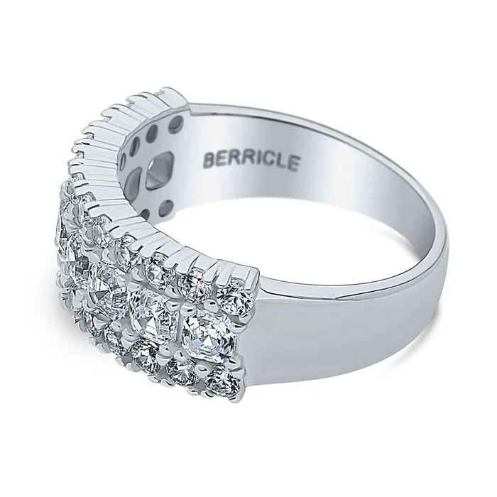 BERRICLE Rings Art Deco CZ Eternity Ring in Sterling Silver