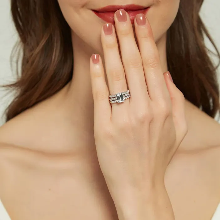 BERRICLE Rings Art Deco Solitaire 21ct CZ Ring Set in Sterling Silver