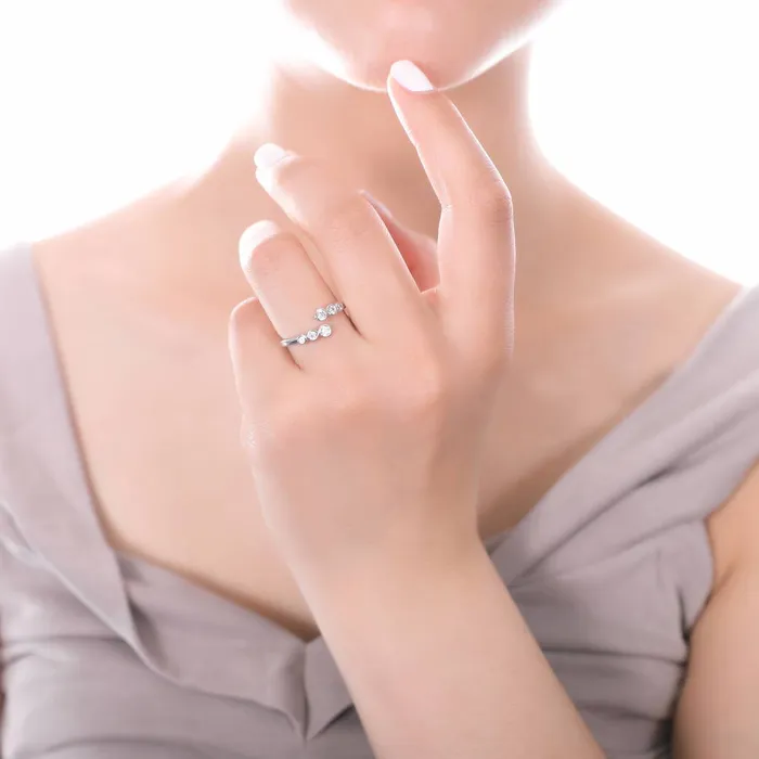 BERRICLE Rings Bubble Wrap CZ Ring in Sterling Silver