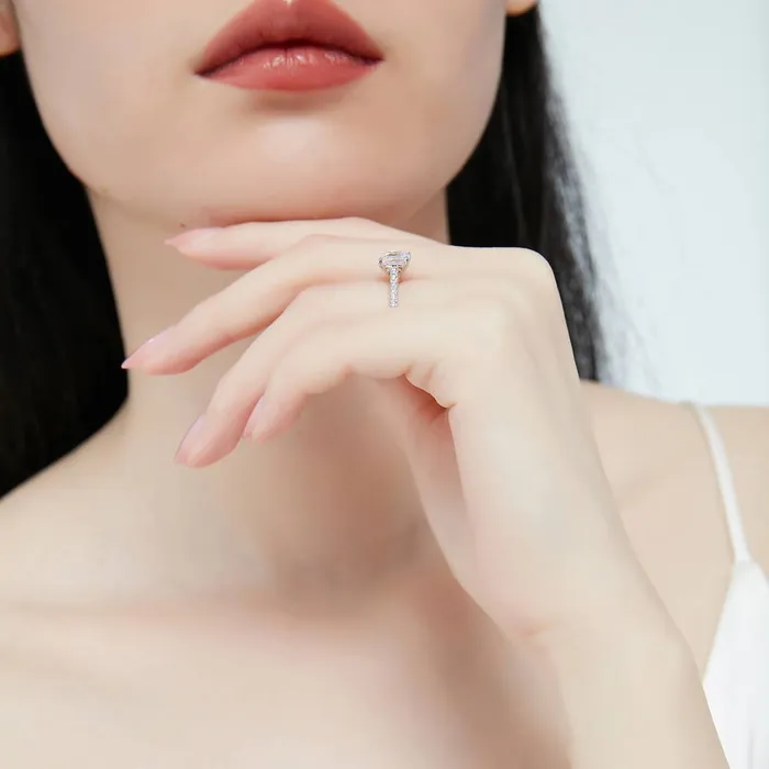 BERRICLE Rings Solitaire 2ct Cushion CZ Ring in Sterling Silver