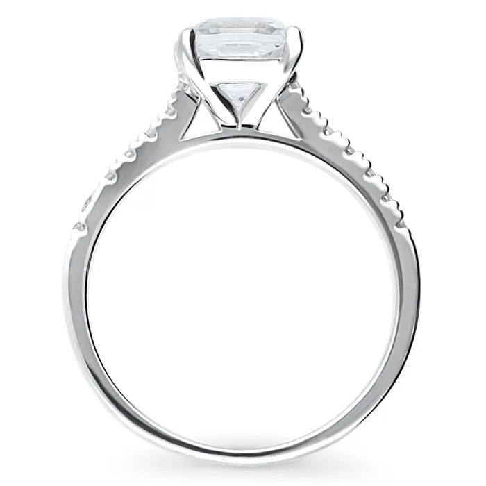 BERRICLE Rings Solitaire 2ct Cushion CZ Ring in Sterling Silver