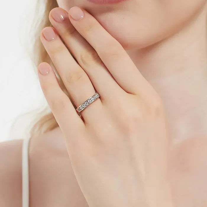 BERRICLE Rings Solitaire 3ct Princess CZ Ring Set in Sterling Silver