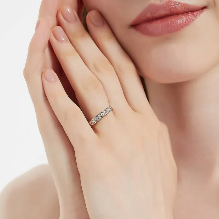 BERRICLE Rings Solitaire 3ct Princess CZ Ring Set in Sterling Silver