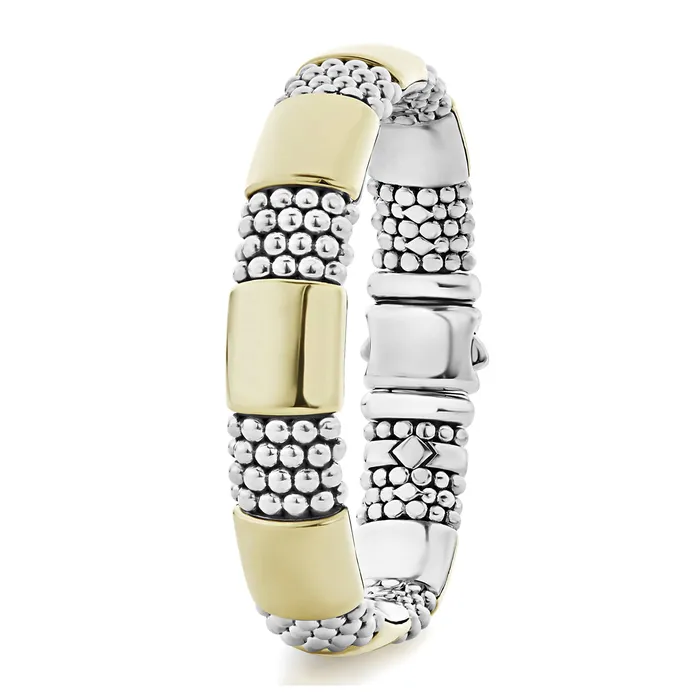 Bracelets High Bar Gold Station Caviar Bracelet 12mm Lagos Bracelets High Bar Gold Station Caviar Bracelet 12mm Lagos