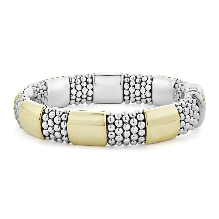 Bracelets High Bar Gold Station Caviar Bracelet 12mm Lagos Bracelets High Bar Gold Station Caviar Bracelet 12mm Lagos