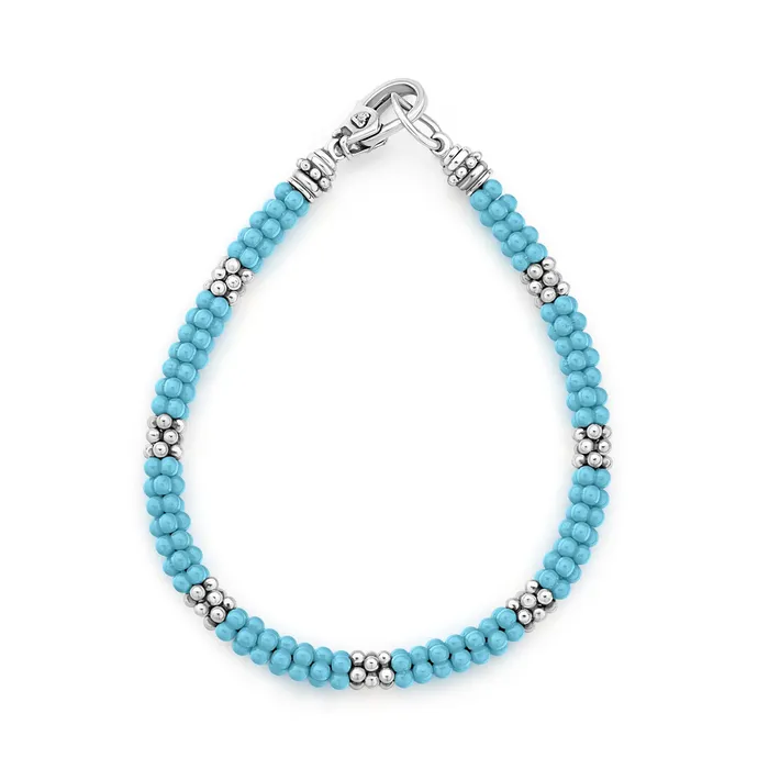 Bracelets Lagos Blue Caviar Seven Silver Station Ceramic Bracelet 5mm