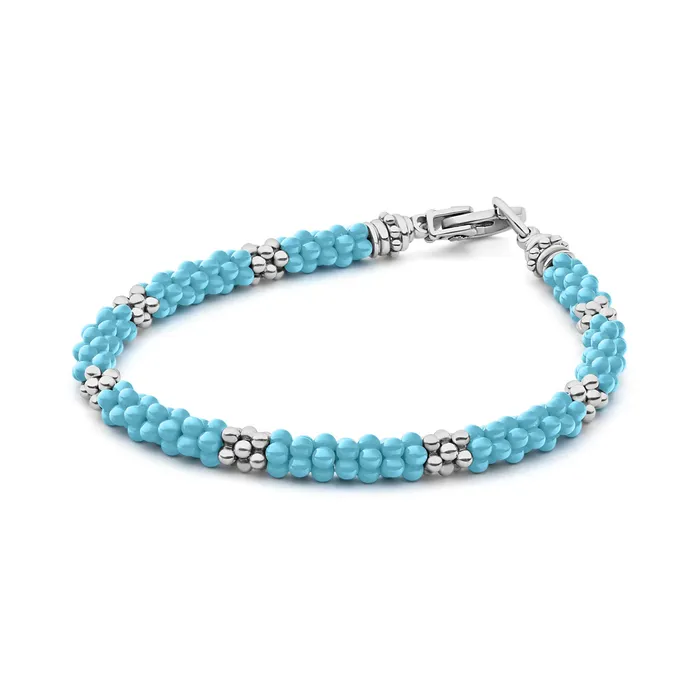 Bracelets Lagos Blue Caviar Seven Silver Station Ceramic Bracelet 5mm Bracelets Lagos Blue Caviar Seven Silver Station Ceramic Bracelet 5mm