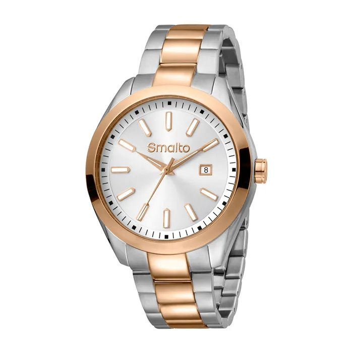 Bracelets Smalto Smalto Two Tone Mens Watch White Dial With Two Tone Metal Bracelet Bracelets Smalto Smalto Two Tone Mens Watch White Dial With Two Tone Metal Bracelet