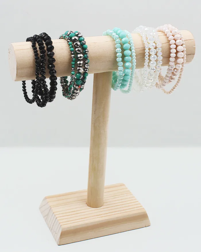 Bracelets Triple Layered Faceted Crystal Bracelet 072922
