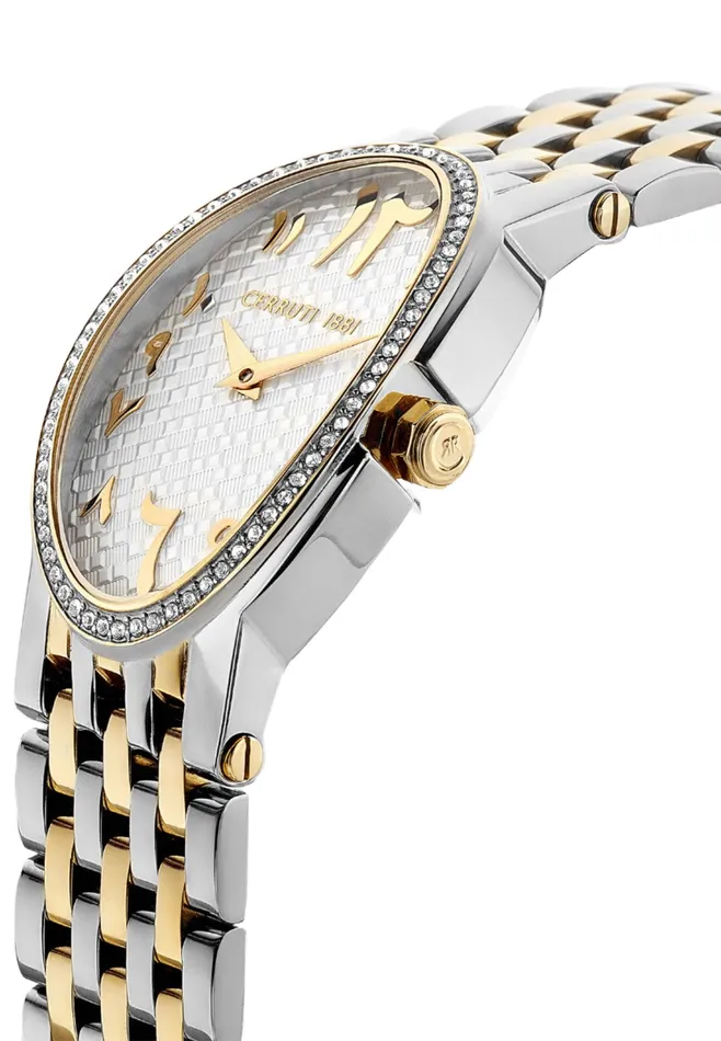 Cerruti Watches CERRUTI 1881 Womens Norica Silver Gold Analog Watch Cerruti Watches CERRUTI 1881 Womens Norica Silver Gold Analog Watch
