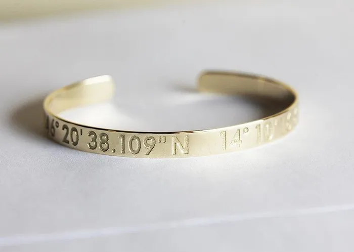 Custom Coordinate Bracelet With Personalized Engraving capucinne Bracelets