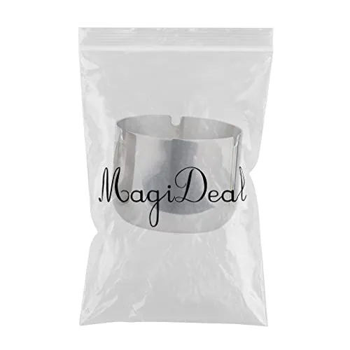 Dropshipped via Social Commerce Network Bracelets UJEAVETTE Stainless Steel Ashtray Cup Home Bar Ktv Round Smoke Groove Ash Tray 9Cm