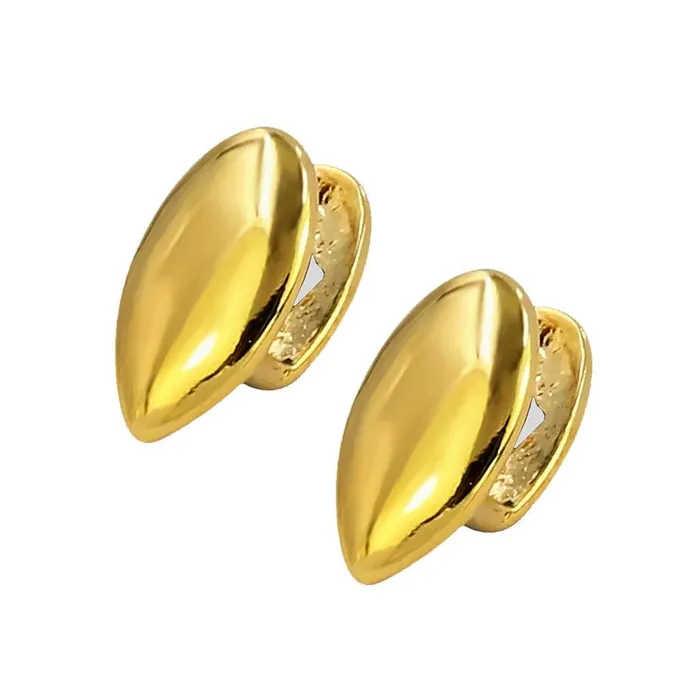 Dropshipped via Social Commerce Network PreStyled Sets CALANDIS 18K Golden Plated Vampire Single Grill Hip Hop Halloween Grills Gold