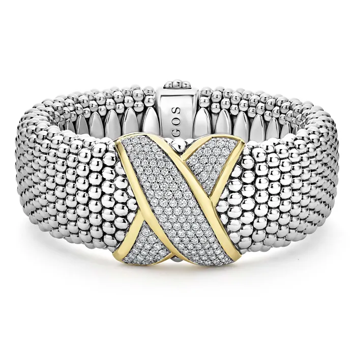 Embrace TwoTone X Diamond Caviar Bracelet 23mm LAGOS Bracelets