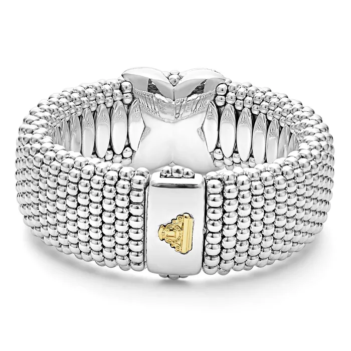 Embrace TwoTone X Diamond Caviar Bracelet 23mm LAGOS Bracelets Embrace TwoTone X Diamond Caviar Bracelet 23mm LAGOS Bracelets