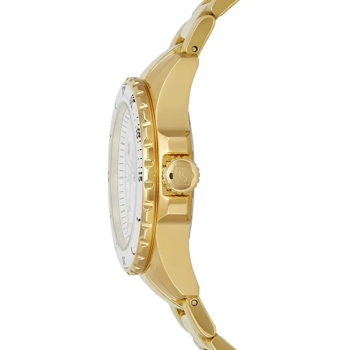 Fossil Rings Fossil Blue Ladies White Dial Gold Tone Watch