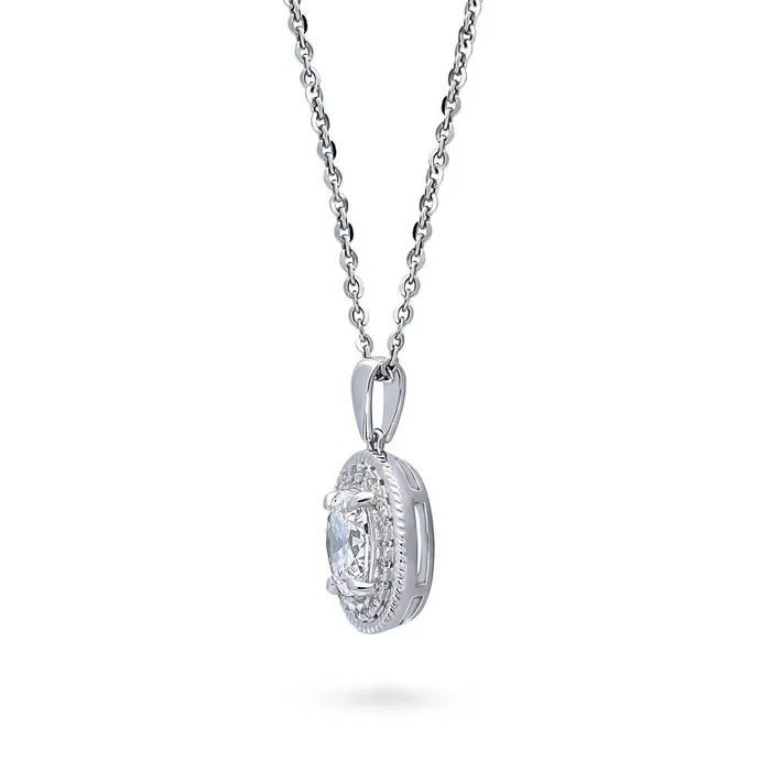 Halo Woven Oval CZ Set in Sterling Silver BERRICLE Rings
