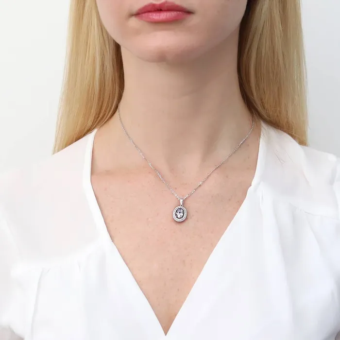 Halo Woven Oval CZ Set in Sterling Silver BERRICLE Rings
