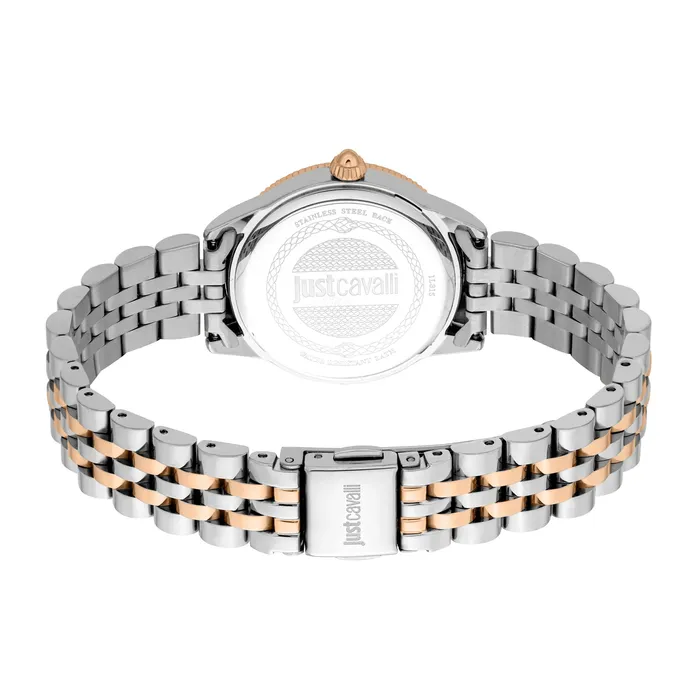Just Cavalli Bracelets Just Cavalli Lovestruck Ladies Rose Gold Dial Two Tones Watch and Bracelet Set