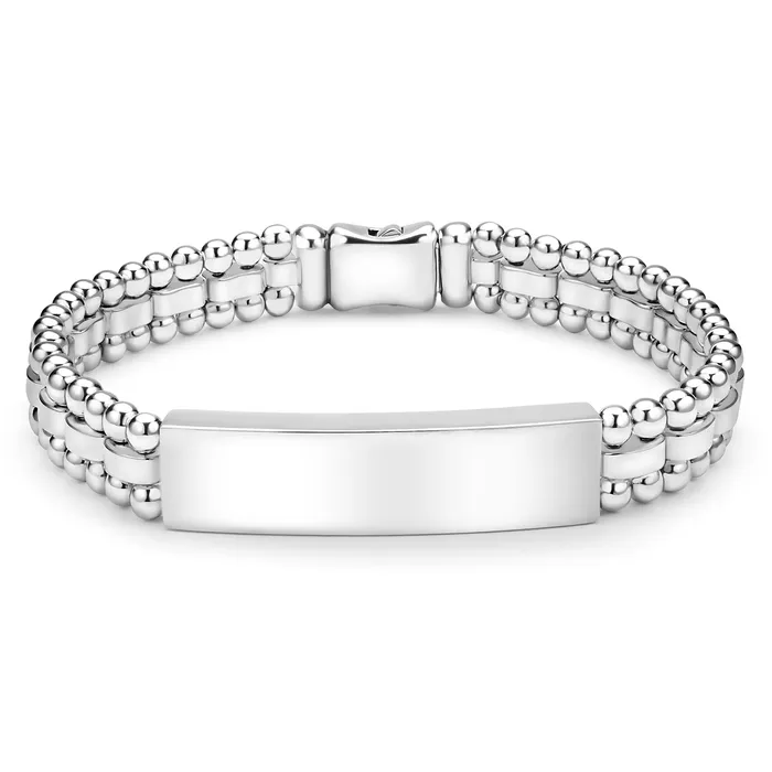 LAGOS Bracelets Signature Caviar Silver Stretch and ID Link Bracelet Gift Set LAGOS Bracelets Signature Caviar Silver Stretch and ID Link Bracelet Gift Set