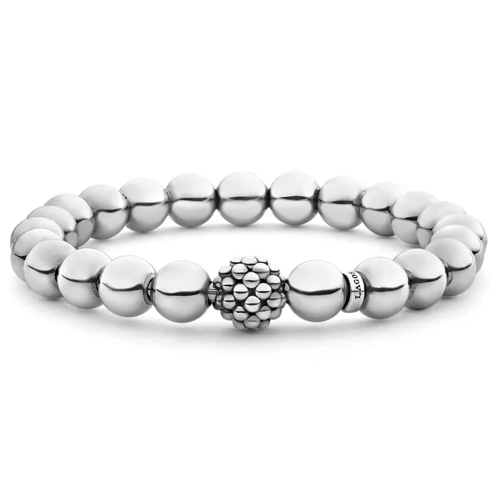 LAGOS Bracelets Signature Caviar Silver Stretch and ID Link Bracelet Gift Set LAGOS Bracelets Signature Caviar Silver Stretch and ID Link Bracelet Gift Set