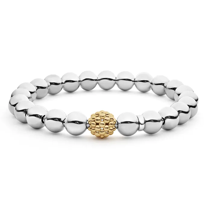 LAGOS Bracelets Signature Caviar TwoTone Stretch Bead Bracelet