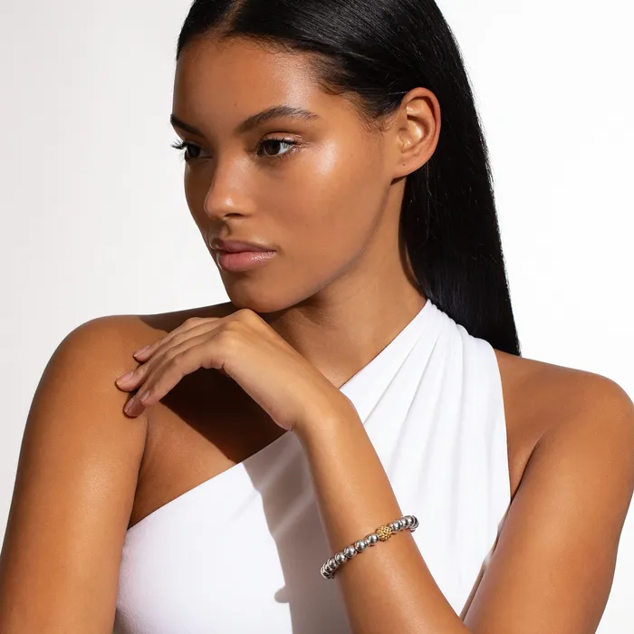LAGOS Bracelets Signature Caviar TwoTone Stretch Bead Bracelet