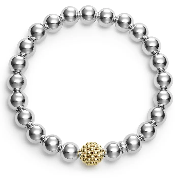 LAGOS Bracelets Signature Caviar TwoTone Stretch Bead Bracelet