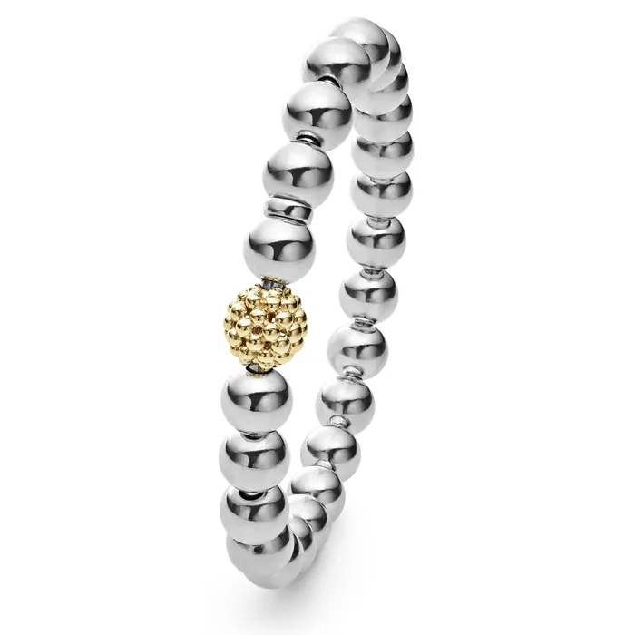 LAGOS Bracelets Signature Caviar TwoTone Stretch Bead Bracelet