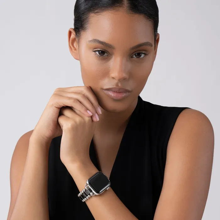 Lagos Bracelets Smart Caviar Black Ceramic and Stainless Steel Watch Bracelet3845mm Lagos Bracelets Smart Caviar Black Ceramic and Stainless Steel Watch Bracelet3845mm