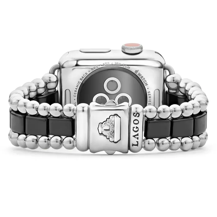 Lagos Bracelets Smart Caviar Black Ceramic and Stainless Steel Watch Bracelet3845mm Lagos Bracelets Smart Caviar Black Ceramic and Stainless Steel Watch Bracelet3845mm