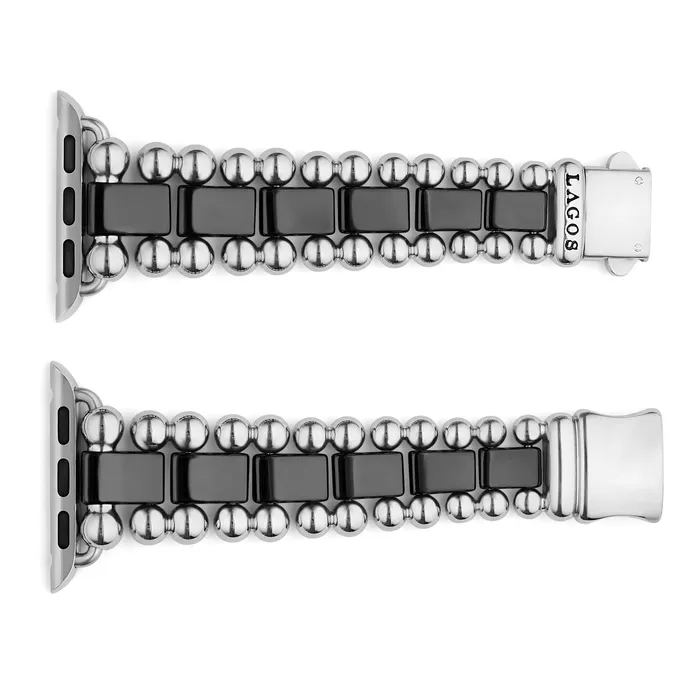 Lagos Bracelets Smart Caviar Black Ceramic and Stainless Steel Watch Bracelet3845mm Lagos Bracelets Smart Caviar Black Ceramic and Stainless Steel Watch Bracelet3845mm