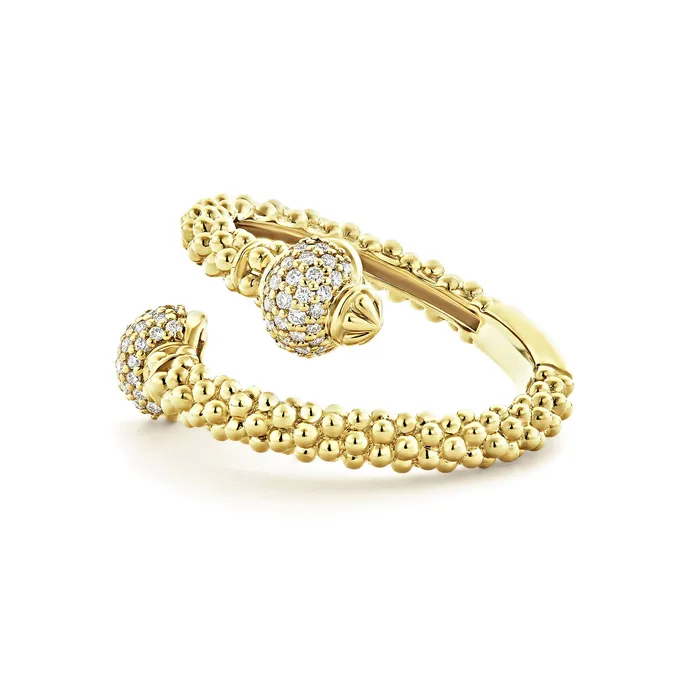 Lagos PreStyled Sets Caviar Gold 18K Gold Diamond Ball Wrap Ring