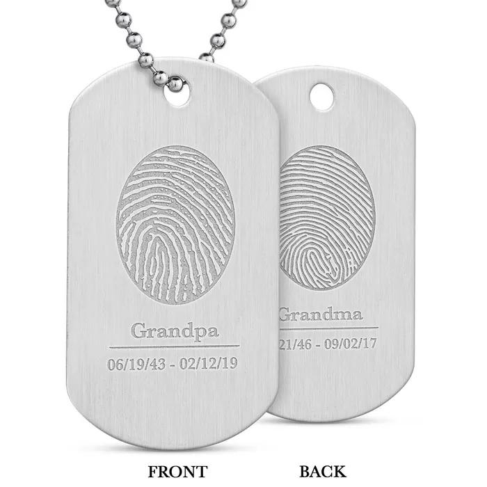 Legacy Touch Bracelets Stainless Steel Dual Print Military Dog Tag