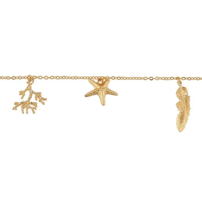 Les Nereides Bracelet With Branch Of Coral Starfish And Feather Size S Les Nereides Bracelets Les Nereides Bracelet With Branch Of Coral Starfish And Feather Size S Les Nereides Bracelets