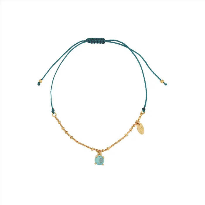Les Nereides Garnet Blue Silk Bracelet Les Nereides Bracelets