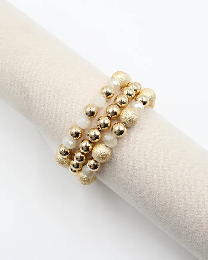 PreStyled Sets NOV2024 Gold Beaded Stretchy Bracelets