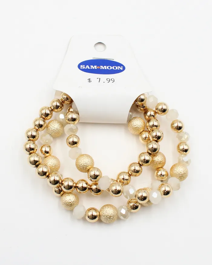 PreStyled Sets NOV2024 Gold Beaded Stretchy Bracelets PreStyled Sets NOV2024 Gold Beaded Stretchy Bracelets
